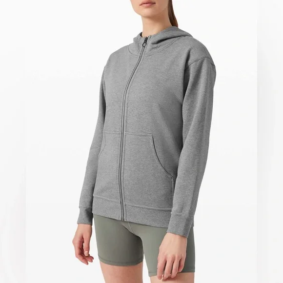 Lululemon All Yours Zip Hoodie *Terry Heathered Core Medium Grey - Picture 1 of 10